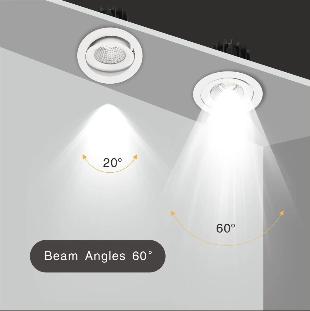 EYRE 13W Tri-Colour Dimmable COB Low-glare Tiltable LED Downlight 90mm Cut Out-LED Downlight-Eclux